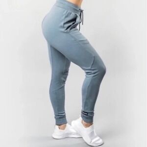 Alphalete Women's Identity Joggers Gray/Blue Size Small Cotton Blend 28" Inseam
